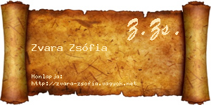 Zvara Zsófia névjegykártya